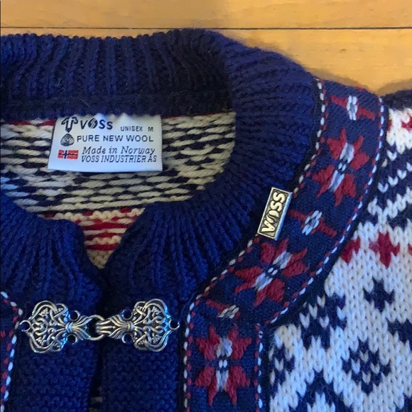Vintage Voss Norway Pure Wool Sweater Cardigan - Picture 4 of 10